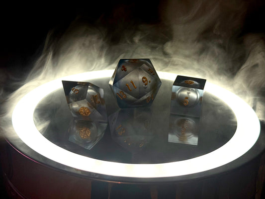 kostki rpg d20 d8 d6 liquid core zloty rdzen brokat kosci z zy