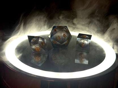 kostki rpg d20 d8 d6 liquid core zloty rdzen brokat kosci z zy